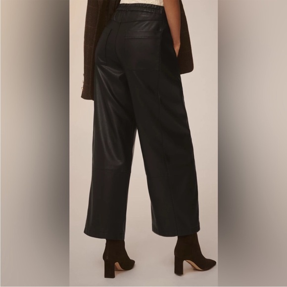 ANTHRO Pilcro The Izzie Relaxed Pull-on Barrel Pants Faux Leather Black M - Picture 4 of 13